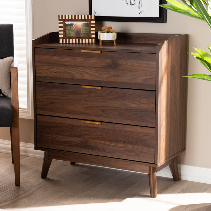 Commode anglaise à 3 tiroirs Anudeep Mid-Century