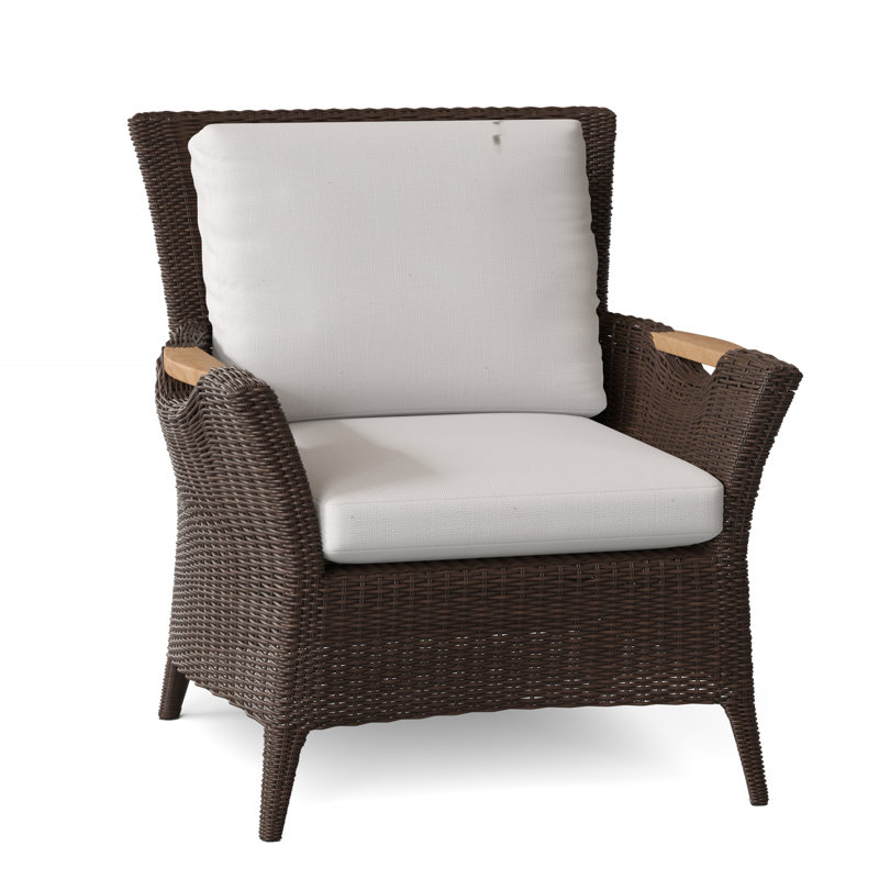 Culebra Outdoor Teak Lounge Chair, Linen Shale, Textured Charcoal