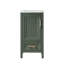 Meuble-lavabo compact vert avec lavabo, fabrication en bois massif pour les salles de bain modernes