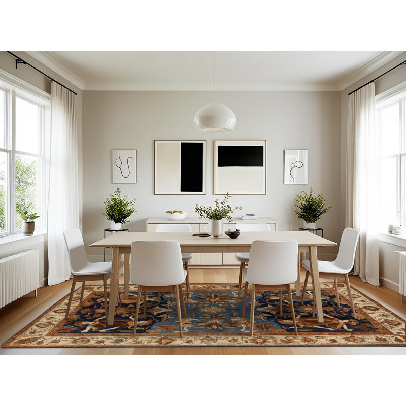 Tapis brun français lavable à la machine, Rectangle 7 pi x 10 pi