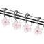 Ensemble de 12 crochets de rideau de douche à motif floral blanc et rose - Anneaux de rideau de douche décoratifs pour rideau - Crochets de douche Spring Blossom pour rideau de douche