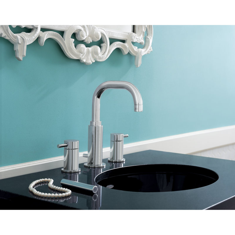 Serin 2-handle Bathroom Faucet with Drain Assembly, Polished chrome