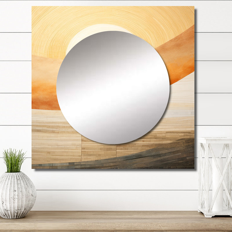 Ludia - Grand miroir mural carré pour le coucher du soleil, 23 po x 23 po