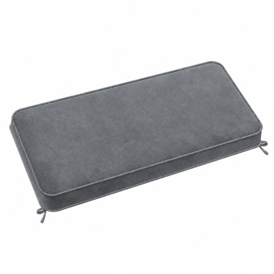 Coussin de banc sur mesure de 7,6 cm de hauteur, pour intérieur et extérieur, avec double passepoil et 2 attaches.