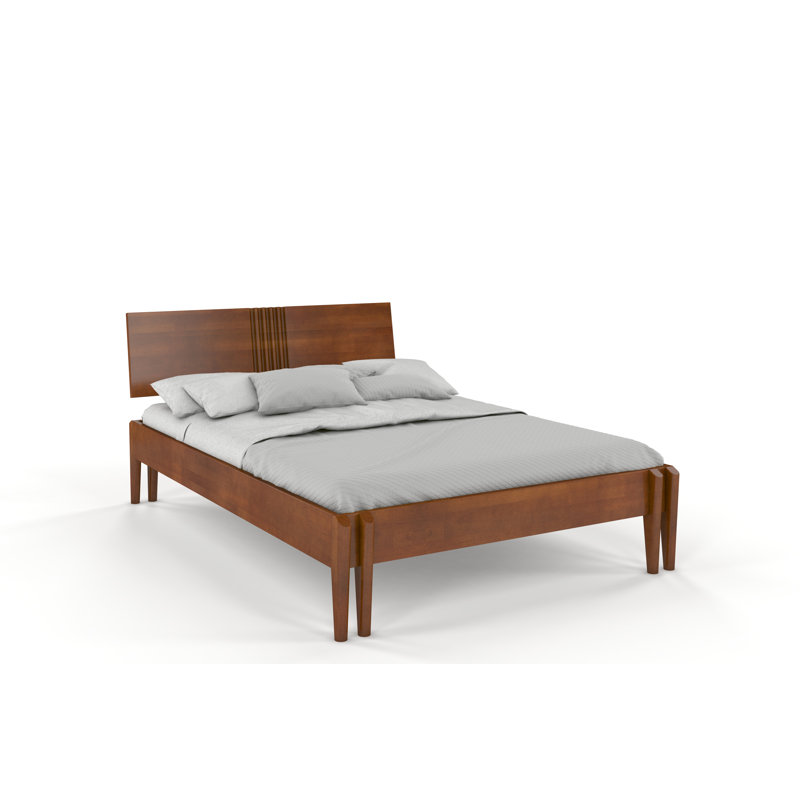 Solid Wood Bed, European Kingsize (160 x 200cm), Walnut