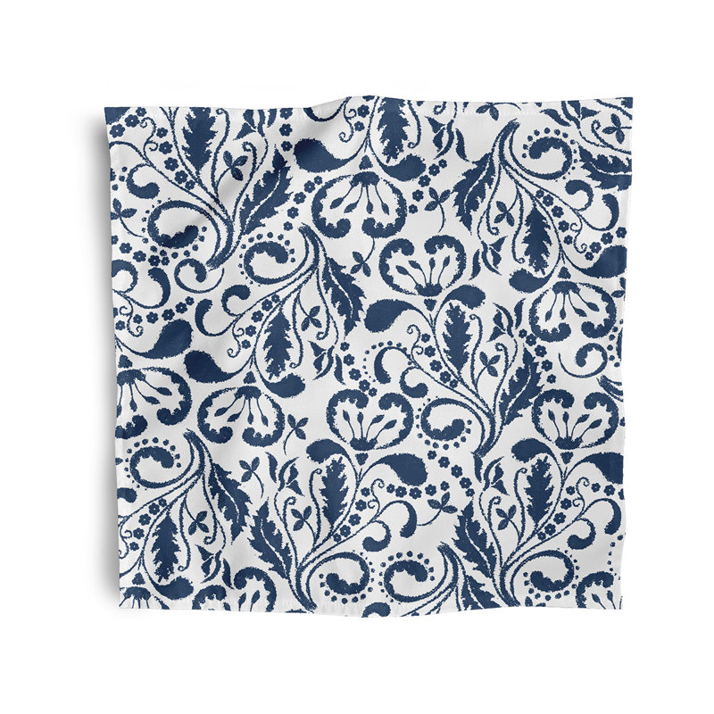 Rushton Polyester Floral Square Napkin, Blue