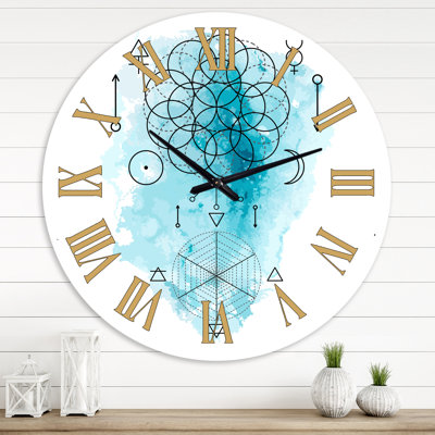 Symbol of Alchemy and Sacred Geometry I - Bohemian & Eclectic wall clock