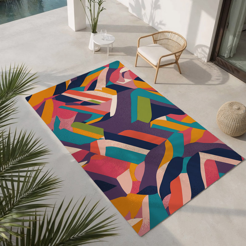 Tapis intérieur / extérieur Luminous Vortex, Rectangle 5 pi x 7 pi