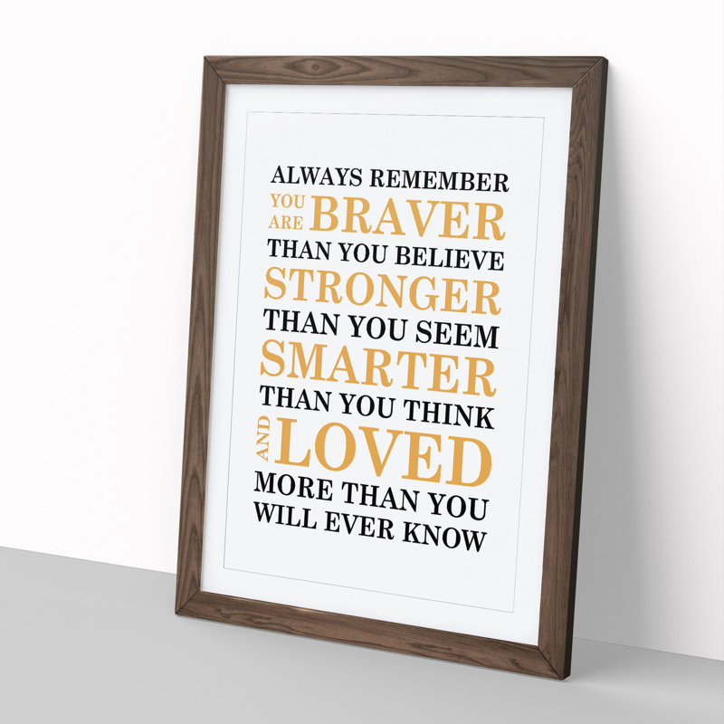 Always Remember - Framed Print, Walnut, 65cm H x 48cm W x 2cm D