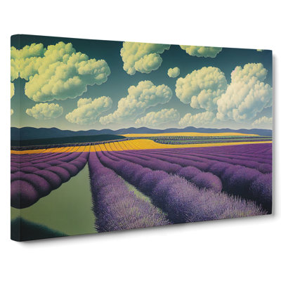 Luscious Lavender Flower Field - Wrapped Canvas Print