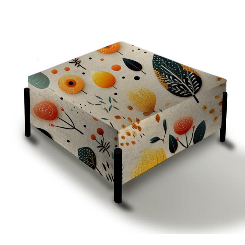 Eclectic Botanical Harmony - Eclectic Large Square Ottoman