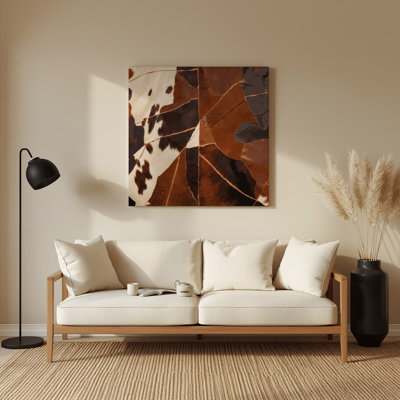 Southwestern Patterns Cowhide Pattern 208 Brown Metal Wall Art