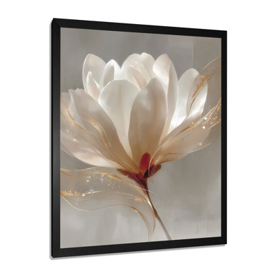 Délicat «Magnolia doré», impression sur toile à motif floral orange