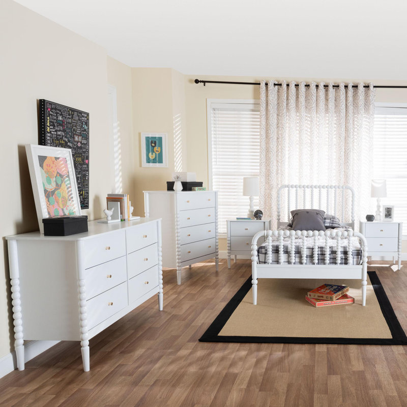 Ensemble de chambre à coucher 5 pièces Baxton Studio Lucera, Simple, Blanc