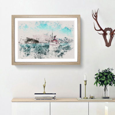 Boat on the Lake in New Zealand - Picture Frame Graphic Art Print