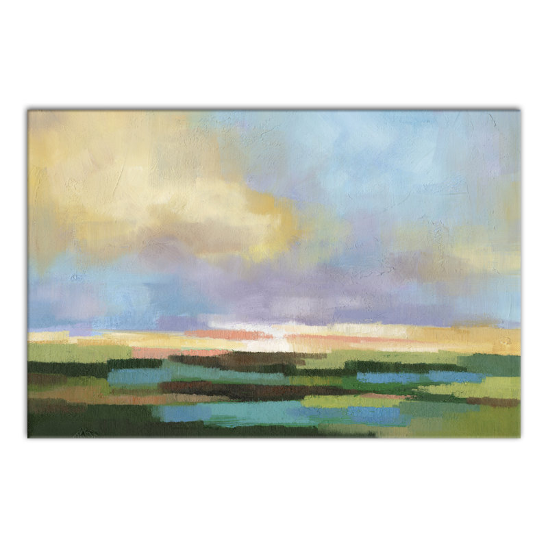 Champs colorés - peinture, H 20 po x l 30 po x P 1,25 po, Toile tendue