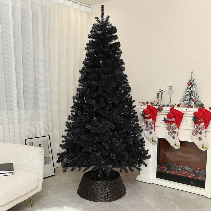 Arbre de Noël artificiel à ouverture automatique avec embouts de branches et base en acier, 7.5'