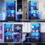 Display Cabinets with Glass Doors & Drawer & Adjustable Shelves-1738589267