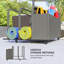 Organisateur de rangement pour piscine PE en rotin avec roues, gris mélangé-1519229065