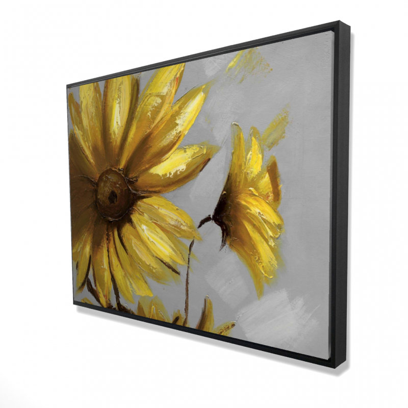 Montagne, fleurs d'arnica sur toile