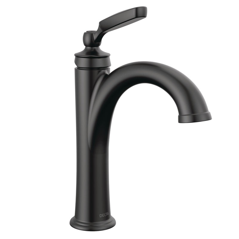 Woodhurst Single Hole Bathroom Faucet with Drain Assembly, Matte Black