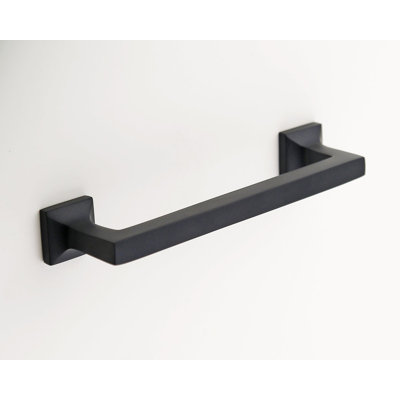 Madelyn Carter Craftsman Solid Brass Cabinet Hardware, Matte Black Drawer Pull with 6" Centers