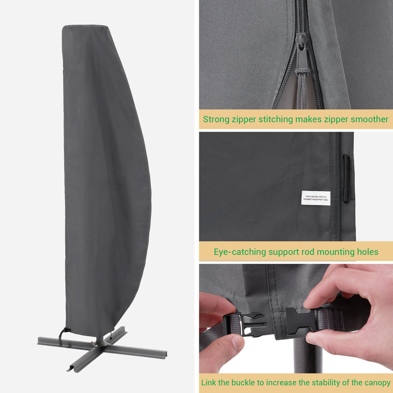Outdoor Patio Umbrella Cover, Gray