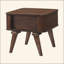 Table de bout avec rangement 1pc et finition noyer