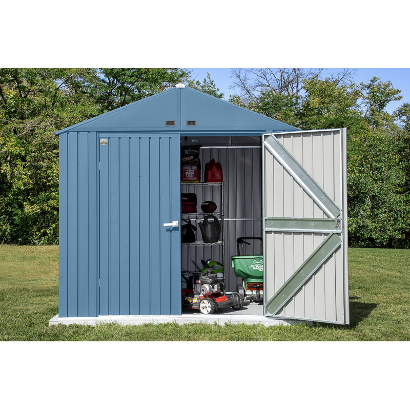 Remise de rangement en acier Elite, 8 x 6, bleu gris