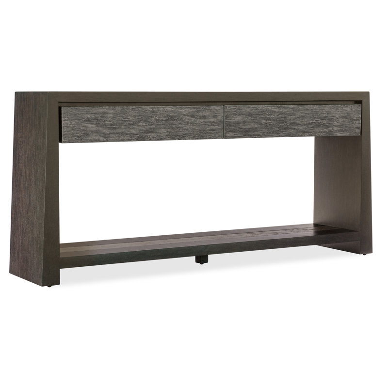 Rustic Brown and Gray Wood Console Table with Storage