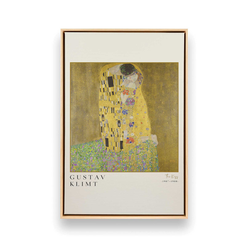 Le Baiser de Gustav Klimt, Cadre américain en érable flottant, H 48,75 po x l 32,75 po