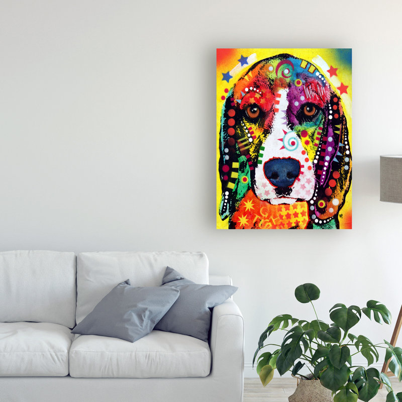 « beagle face », reproduction d’impression sur toile tendue, H 24 po x l 18 po x P 2 po