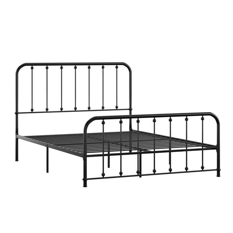 Lueras Metal Spindle Bed, Queen, Blue