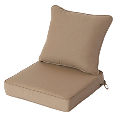 Coussins de siège profond 22 po x 22 po x 4,5 po pour l'extérieur / intérieur (ensemble de 1), coussins de siège et de dossier toutes saisons pour mobilier de patio