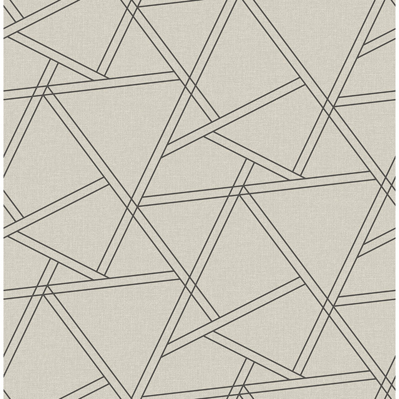Papier peint géométrique non encombré Seabrook Designs, Parchemin / or métallique
