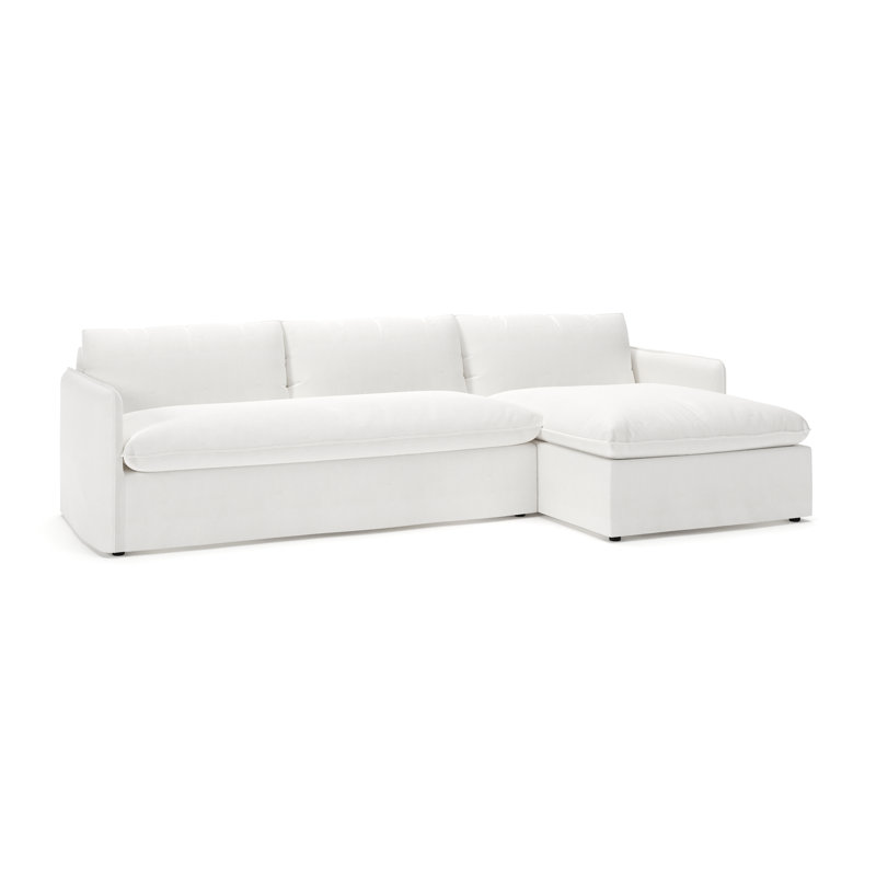 Canapé modulaire 2 pièces Bellatrix, Orienté à droite, Natté lueur lunaire Drusky Sustain®