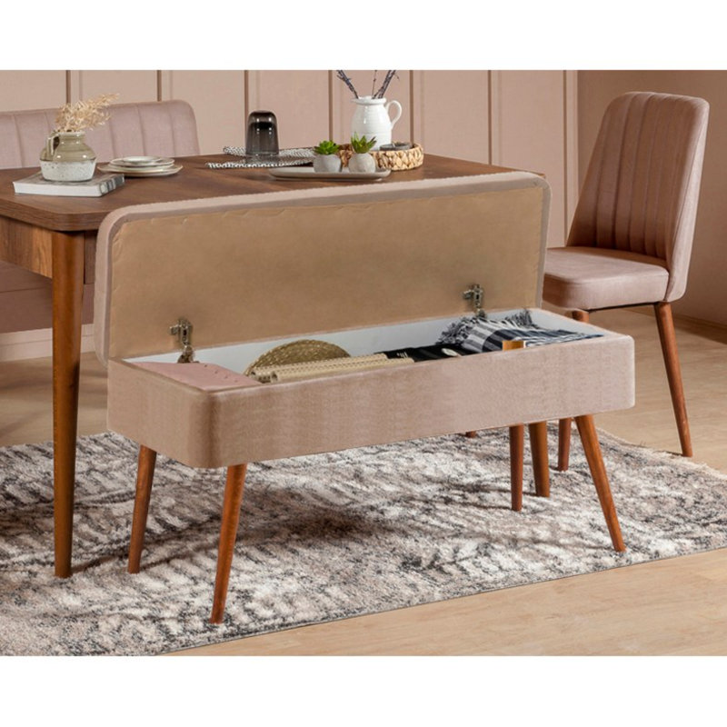 Ensemble de salle à manger Karyana, Brown, 4 pièces: table, 3 chaises