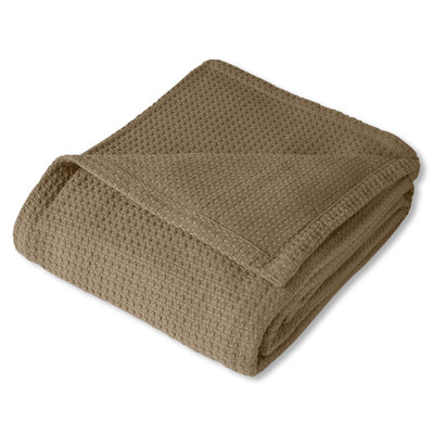 Couverture 100% coton, conception tissée pied-de-poule grand luxe