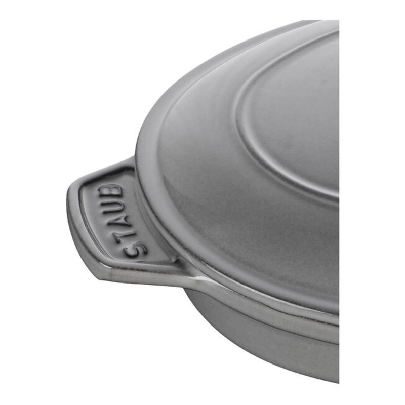 Plat de cuisson ovale en fonte 9 po x 6,6 po Staub, Gris graphite