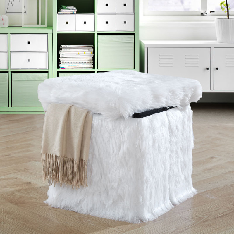 Repose-pieds blanc blanc Mongolian, Blanc