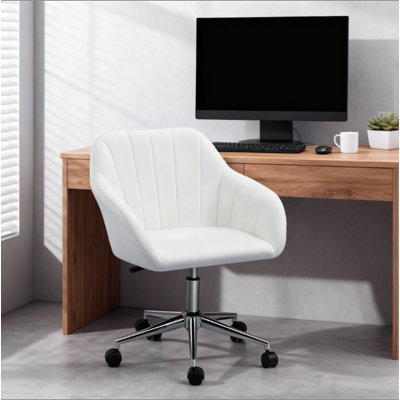 Chaise de bureau en similicuir, conception pivotante réglable pour le bureau personnel, look moderne élégant et sièges confortables