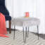 Tabouret carré en fausse fourrure gris