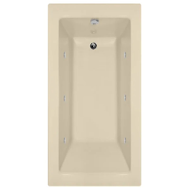 Sydney 66'' L Soaking Bathtub, Bone, Left, Matte Black