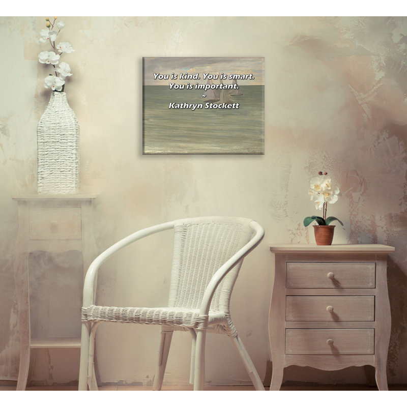 «Artsy Quote» par Kathryn Stockett, toile tendue avec châssis, H 13 po x l 18 po