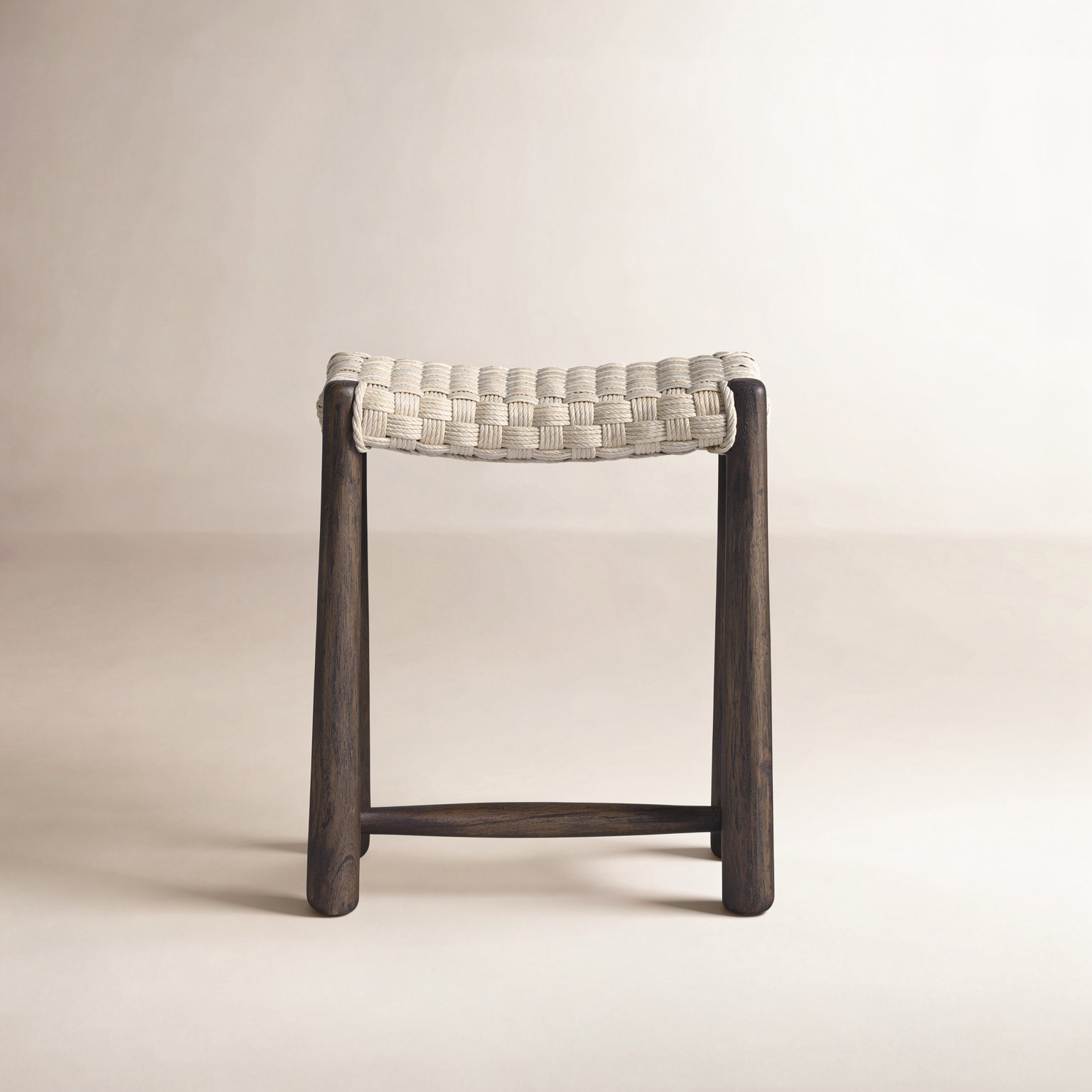Savio Outdoor Accent Stool, Vintage White