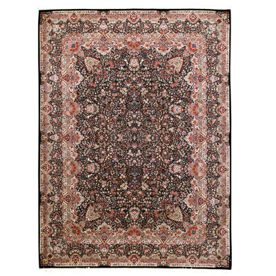 Hand Knotted Wool Oriental Area Rug in Green