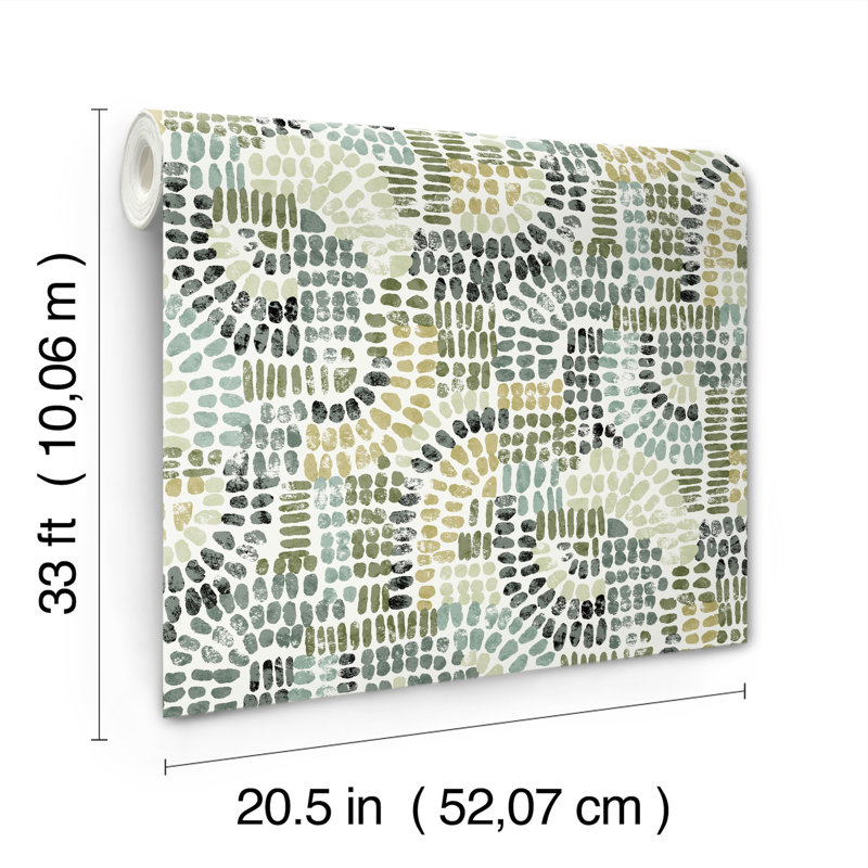 Wanderer Mosiac Wallpaper, Green