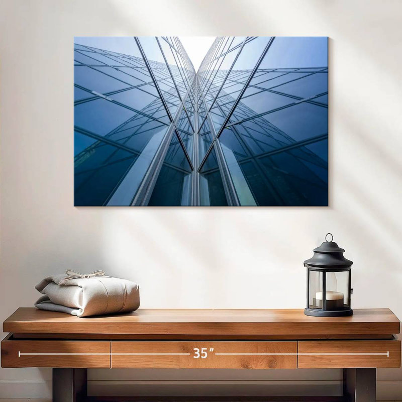 Lilie Modern Glass Building, H 16 po x l 24 po