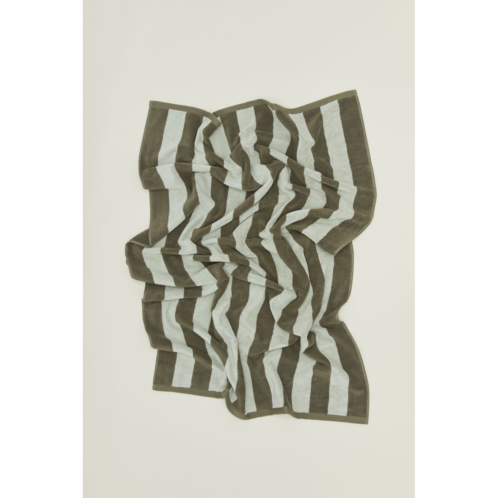Simple Striped Cotton Towel, Olive/Sage, Hand Towel - 1 Pack