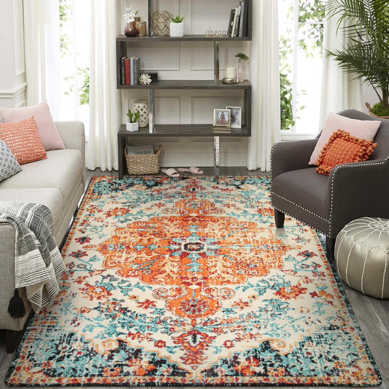 Govan Machine Washable Traditional Tribal Vintage Area Rugs, Rectangle 9' x 12'